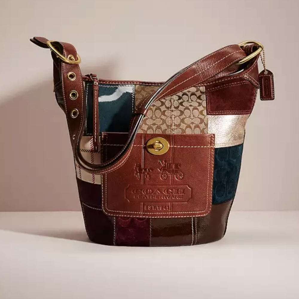COACH Vintage Holiday patchwork Bleeker limited crossbody bag 11356